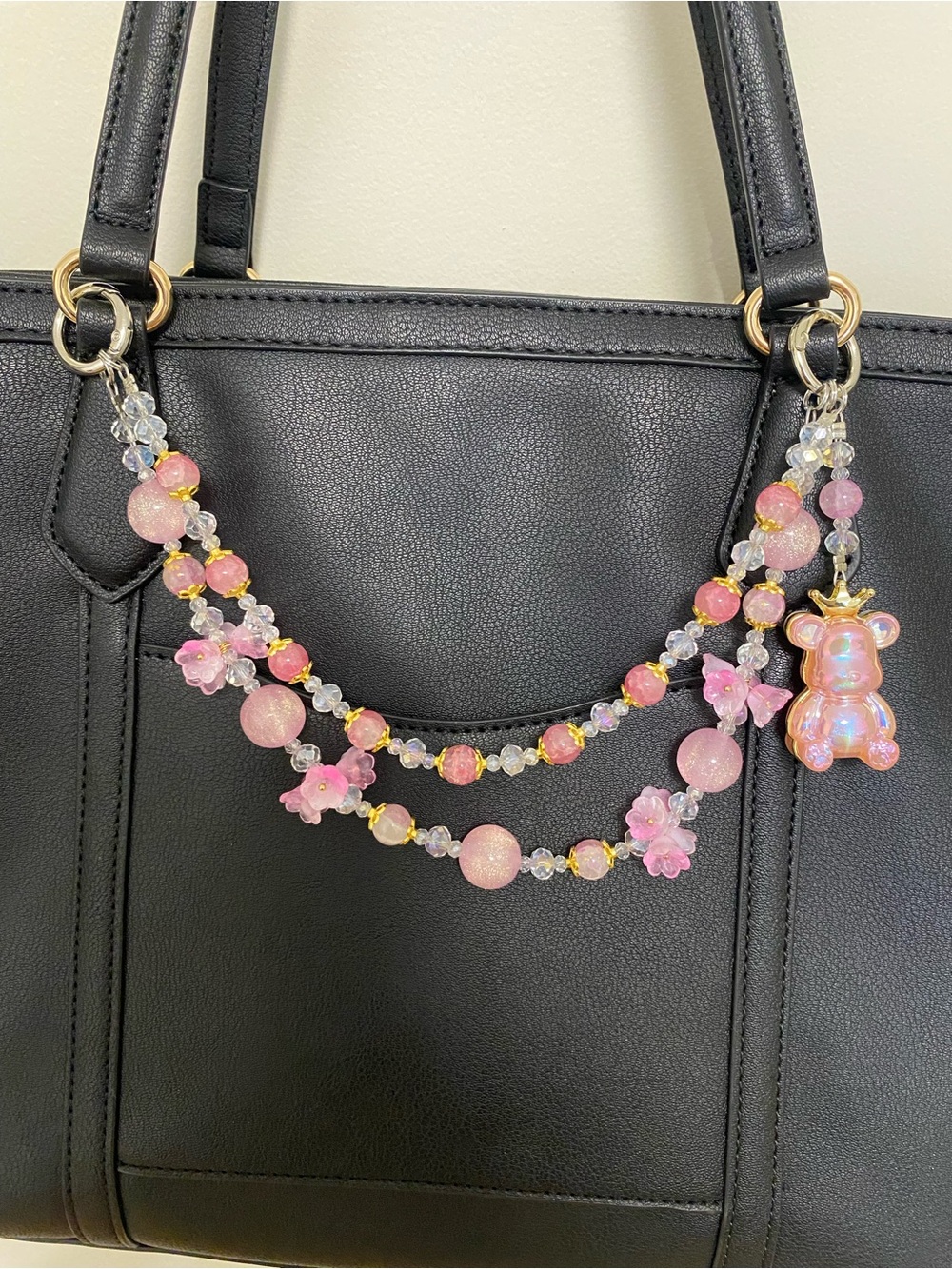 Brand new pink bear bag charm
